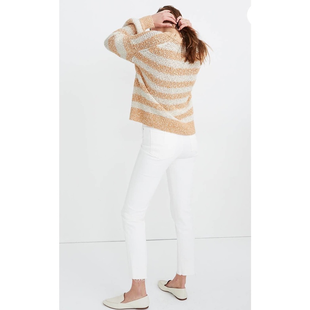 Madewell Baez Pullover Sweater in Stripe Size xxs - Picture 2 of 10